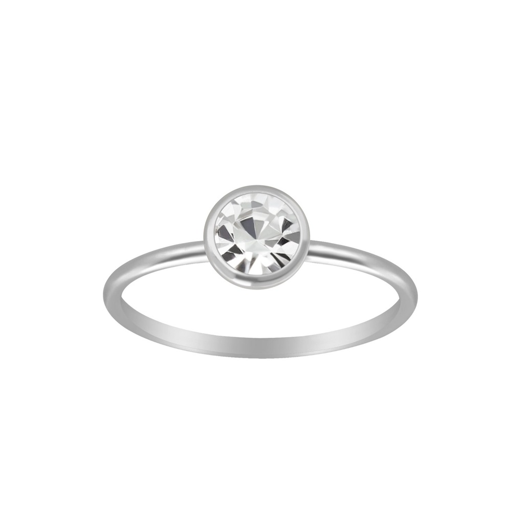 Bague solitaire en argent 5 mm