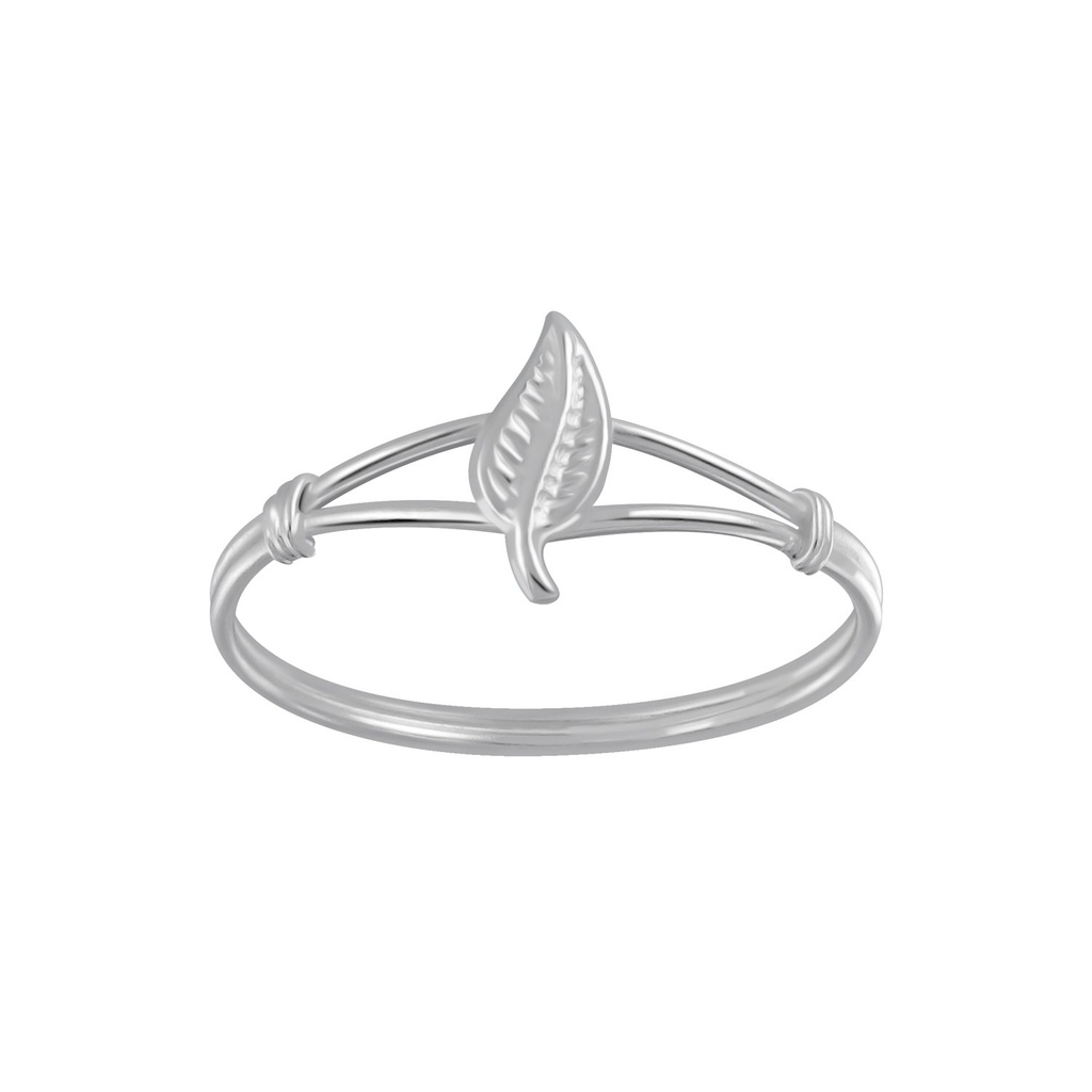 Bague feuille en argent