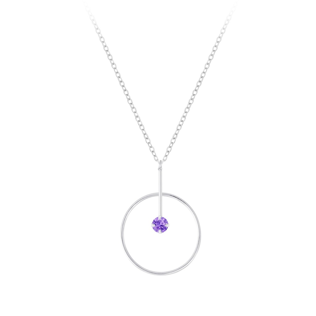 Silver Geometric Cubic Zirconia Necklace