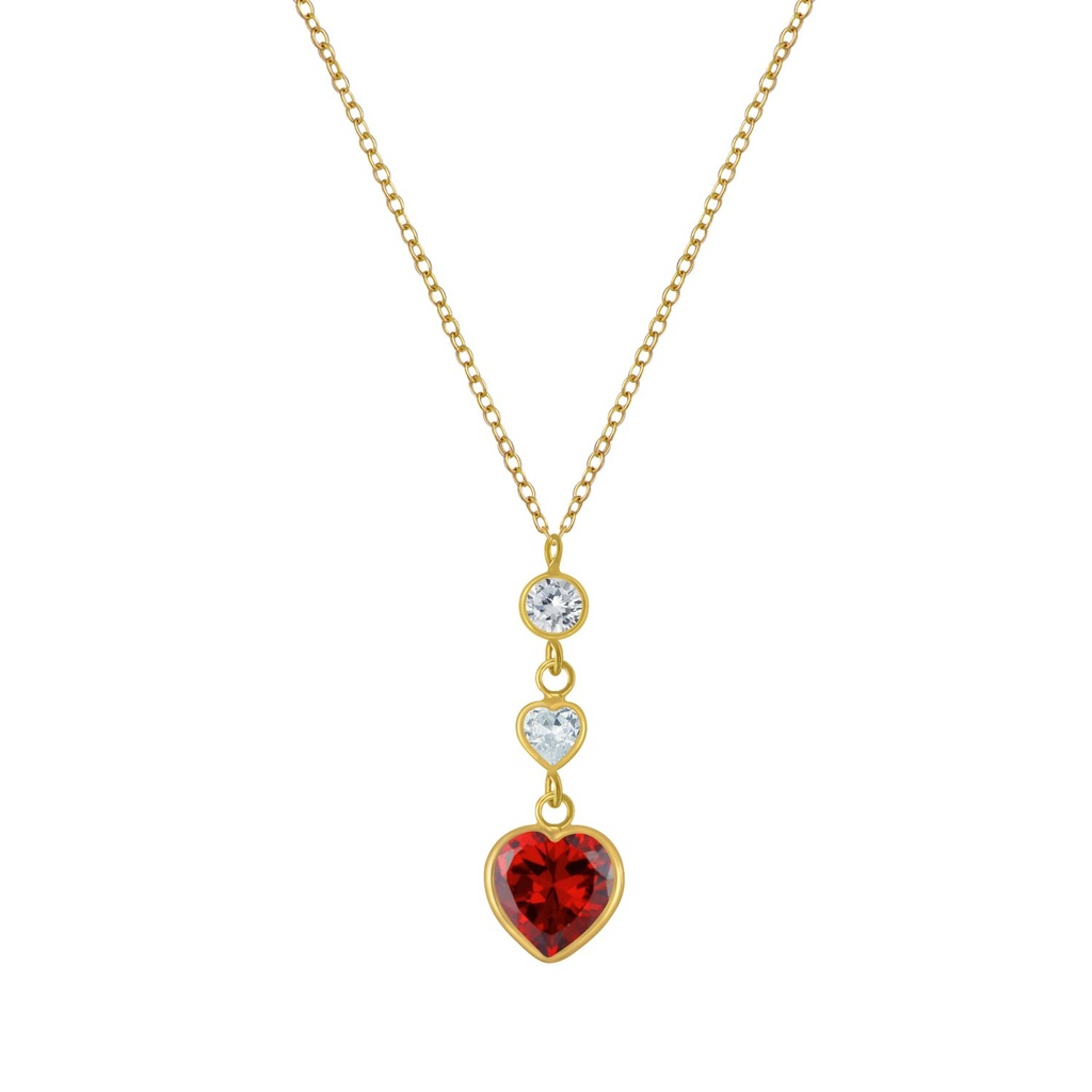 [10004476] Silver Heart Cubic Zirconia Necklace