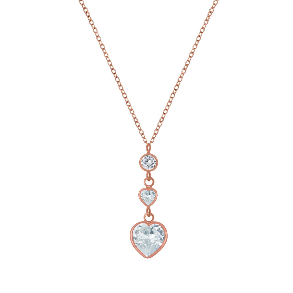 [10004474] Silver Heart Cubic Zirconia Necklace