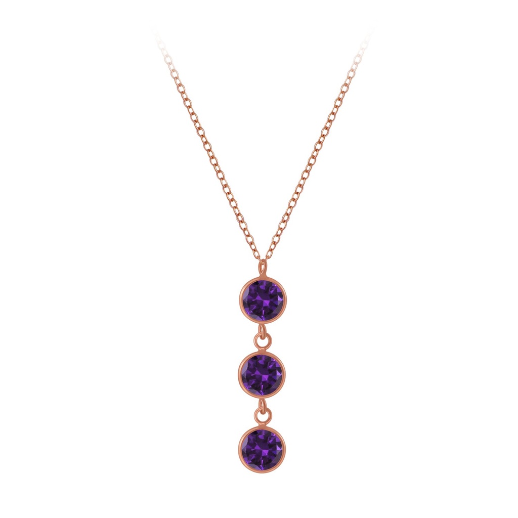 Collier en argent zircon rond