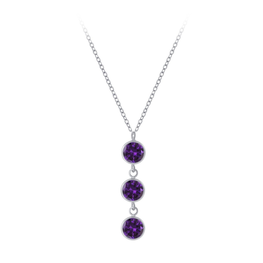 Collier en argent zircon rond