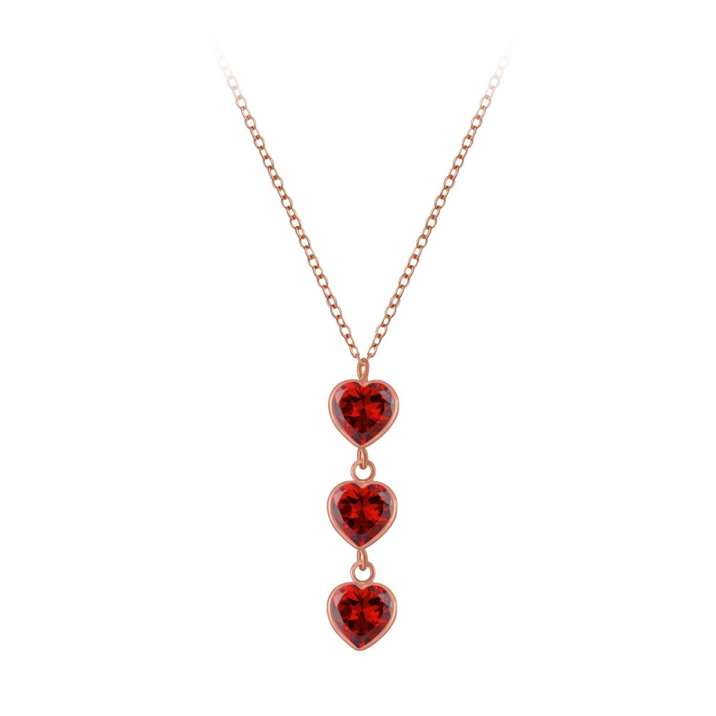 [10004456] Collier en argent zircon cœur (Garnet)