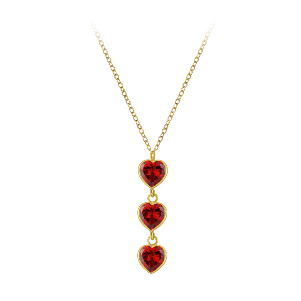 [10004453] Collier en argent zircon cœur (Garnet)