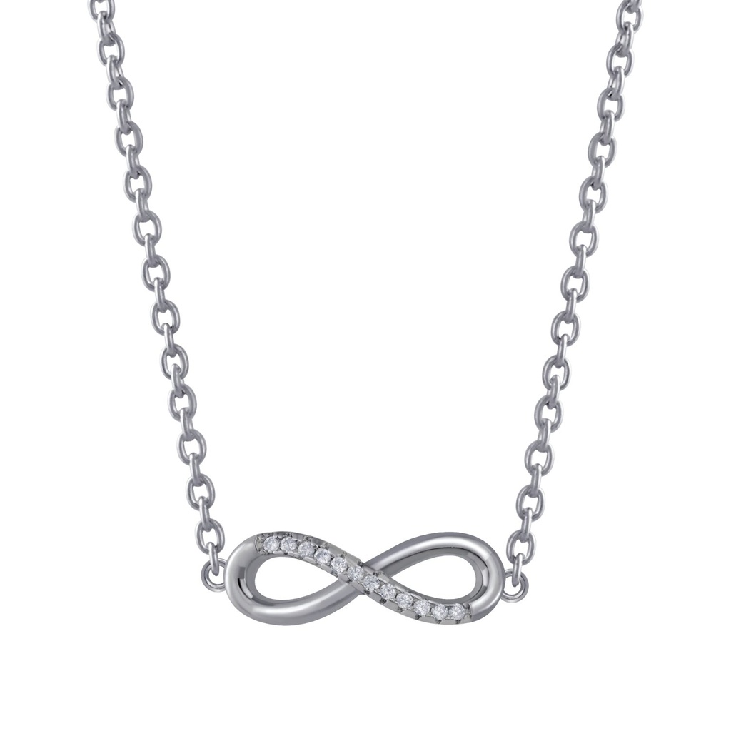 [10004448] Silver Infinity Cubic Zirconia Necklace