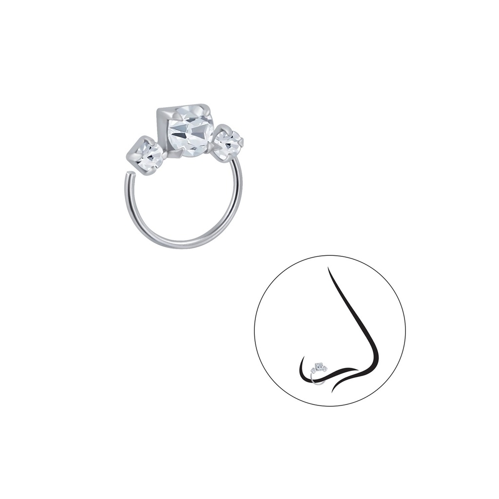 Crystal Silver Nose Ring