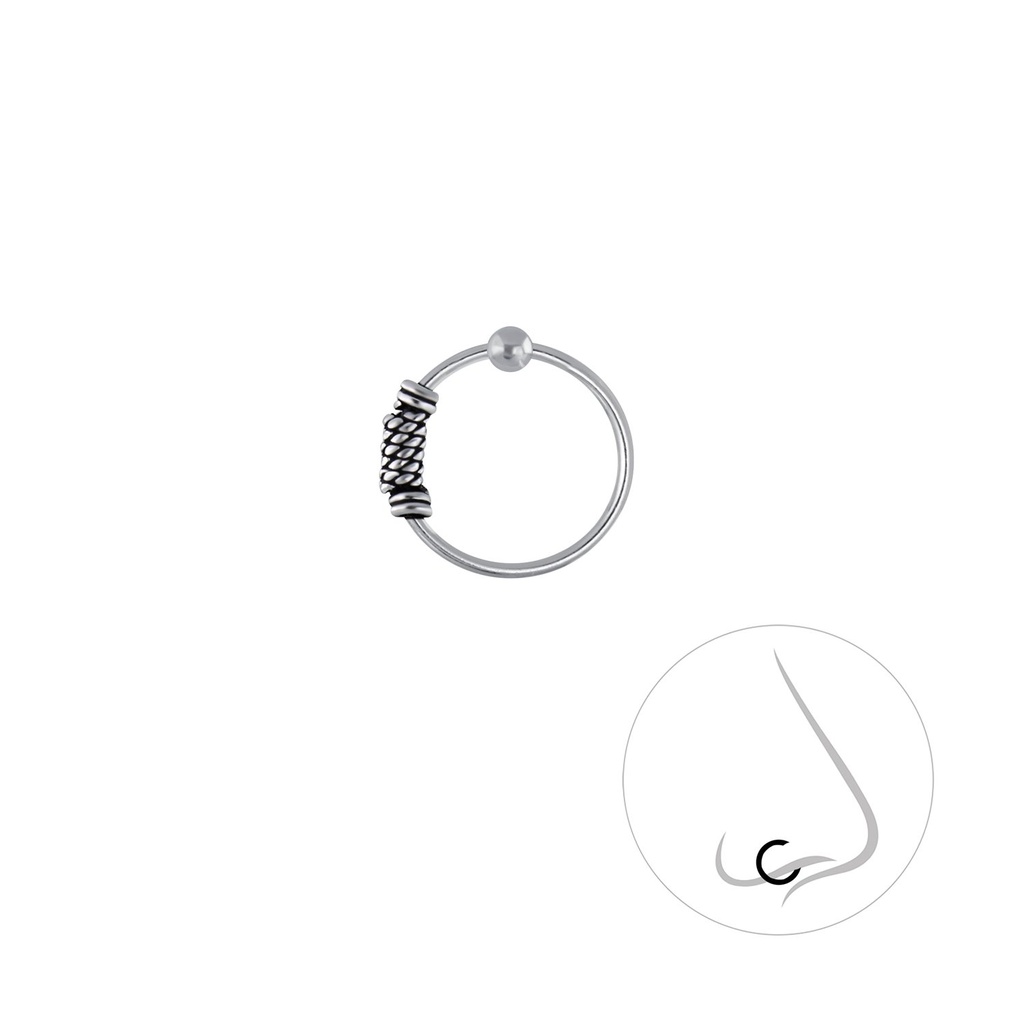 Anneau de fermeture boule Bali en argent