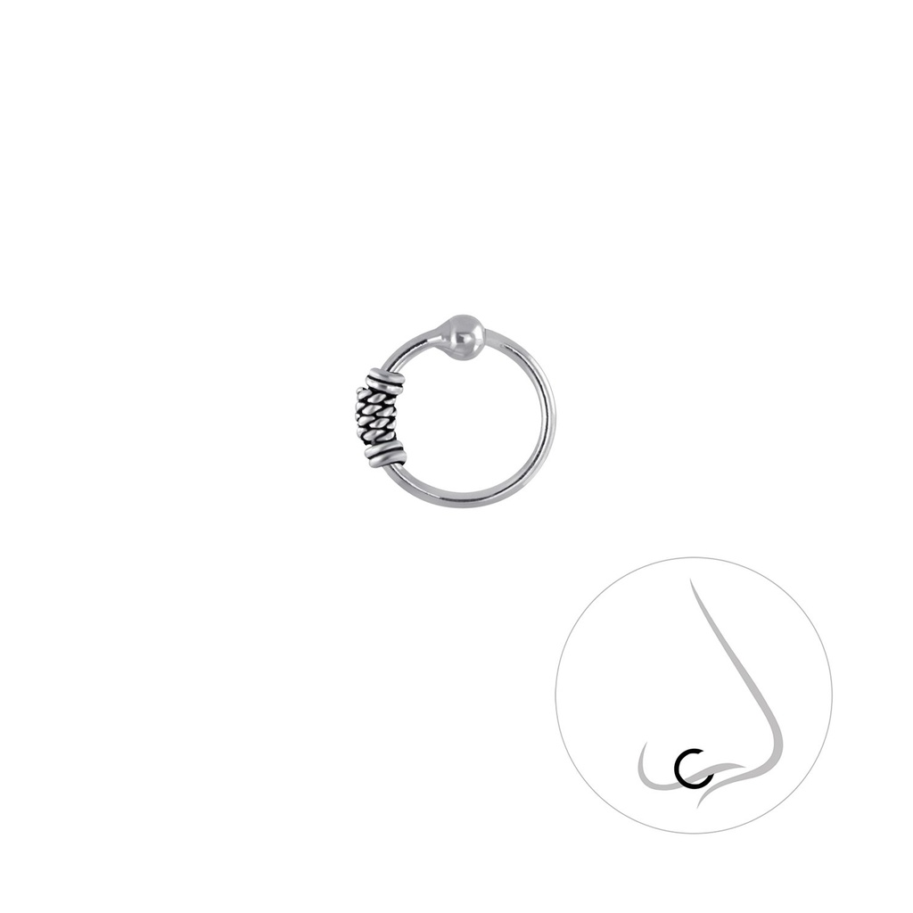 [10004440] Anneau de fermeture boule Bali en argent