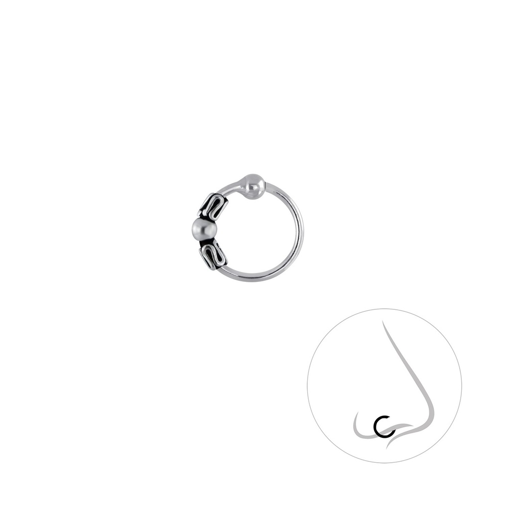 [10004438] Silver Bali Ball Closure Ring