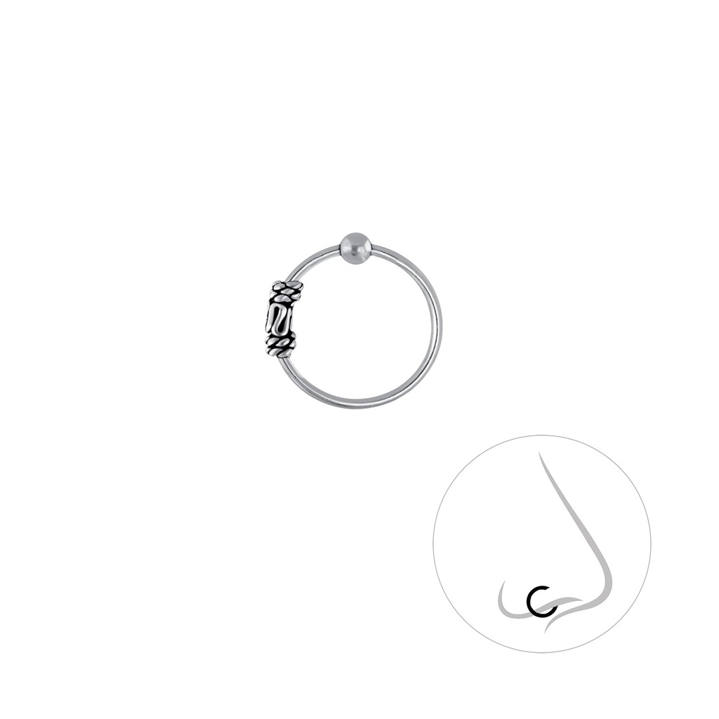 Anneau de fermeture boule Bali en argent