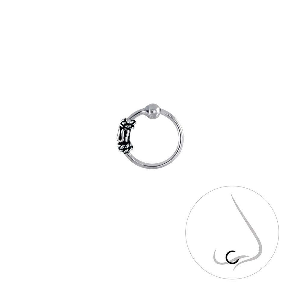 Anneau de fermeture boule Bali en argent
