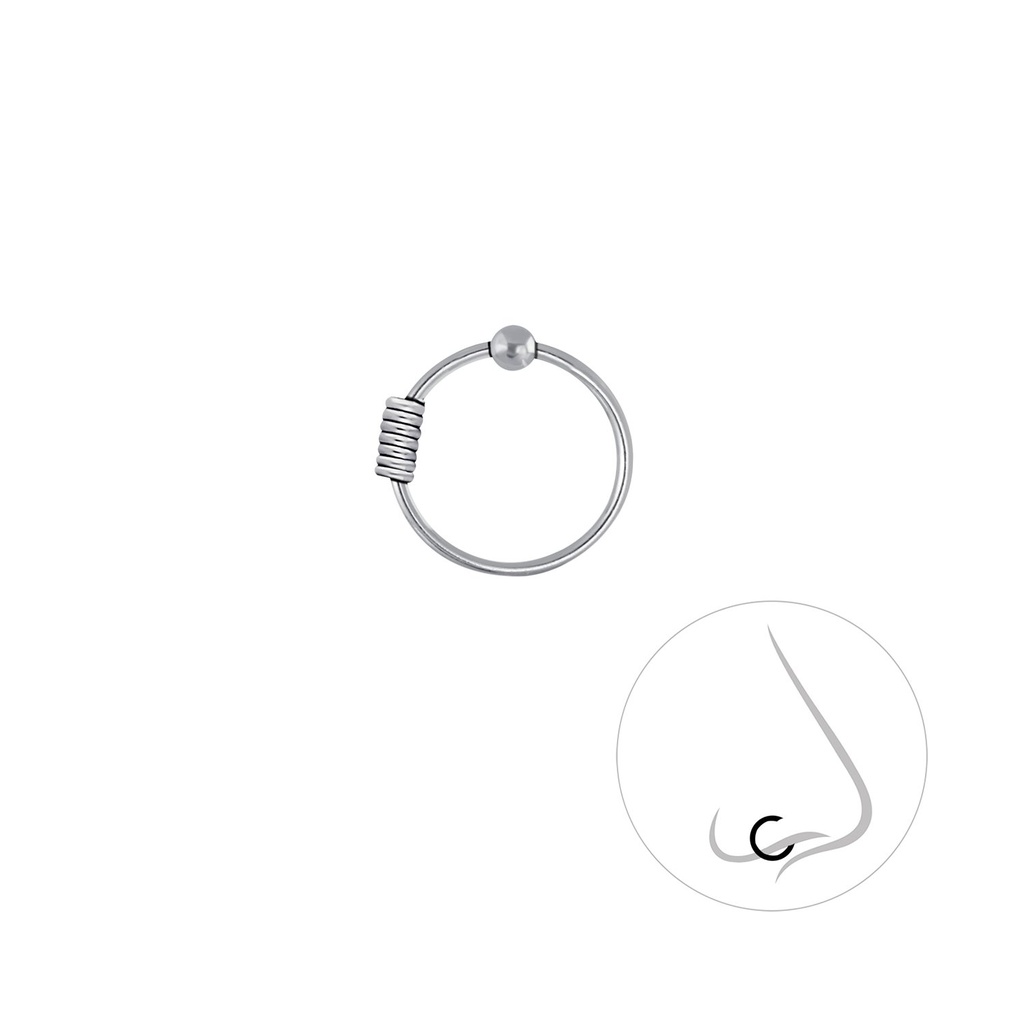 [10004435] Silver Bali Ball Closure Ring