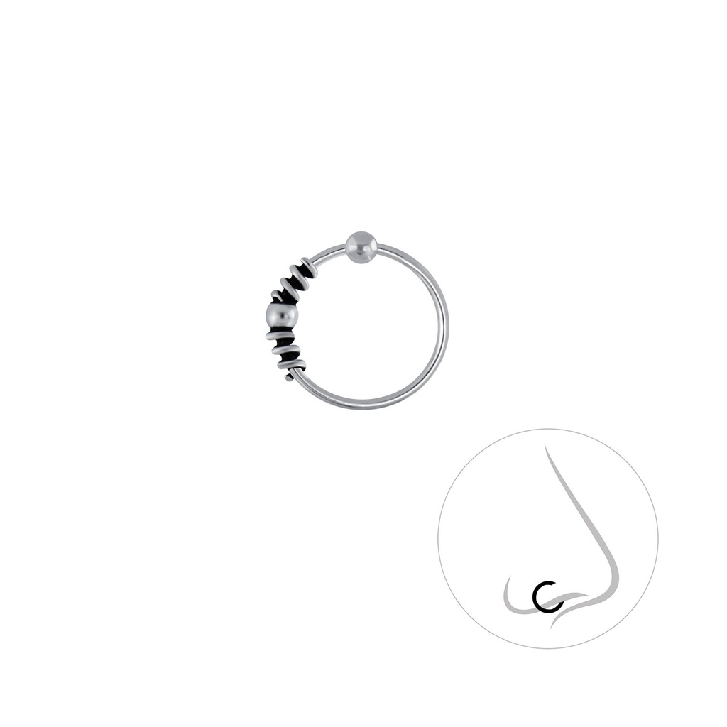 Silver Bali Ball Closure Ring