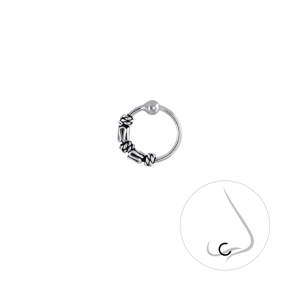 [10004429] Silver Bali Ball Closure Ring