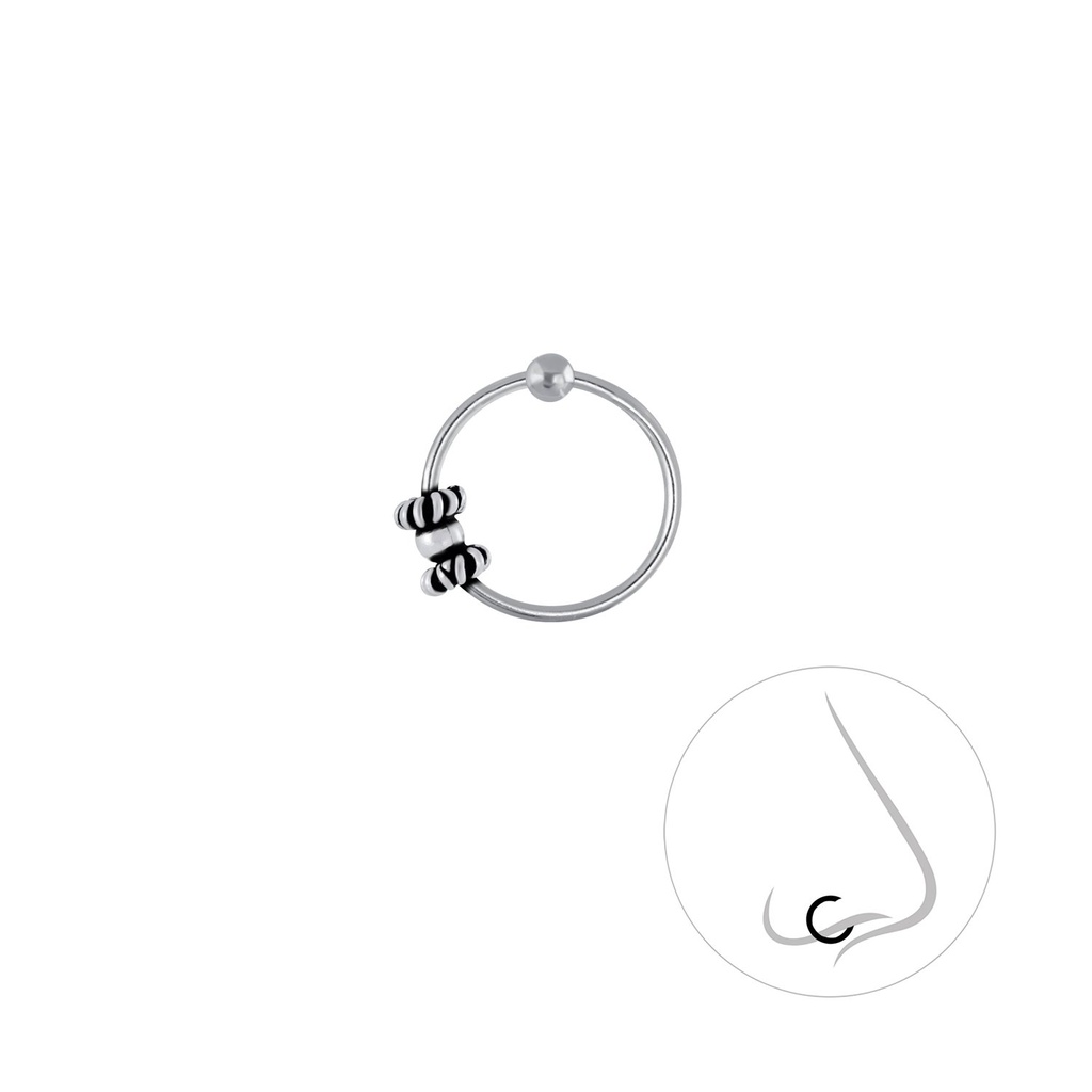 Anneau de fermeture boule Bali en argent