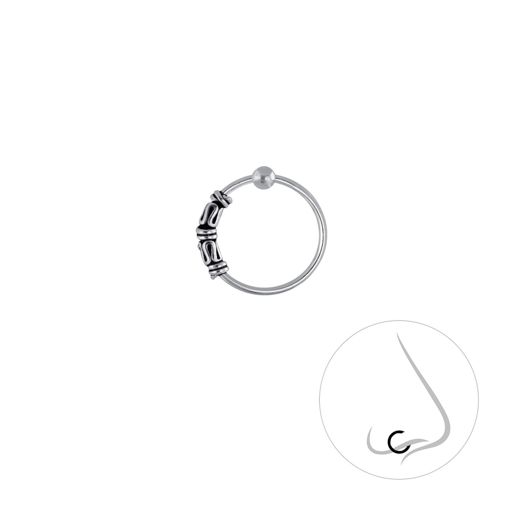 Anneau de fermeture boule Bali en argent