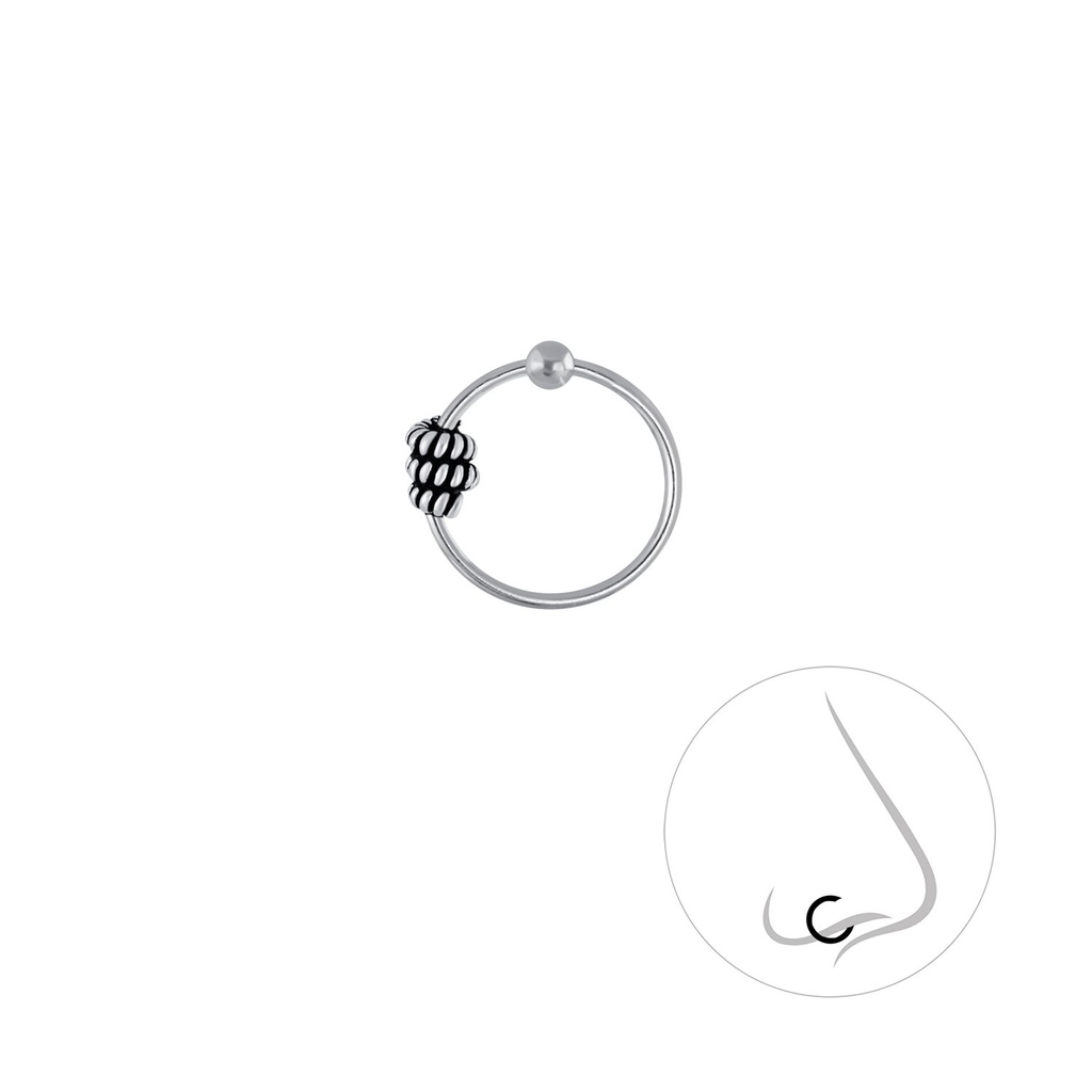 Anneau de fermeture boule Bali en argent