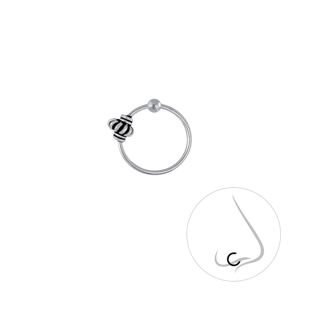 [10004424] Silver Bali Ball Closure Ring