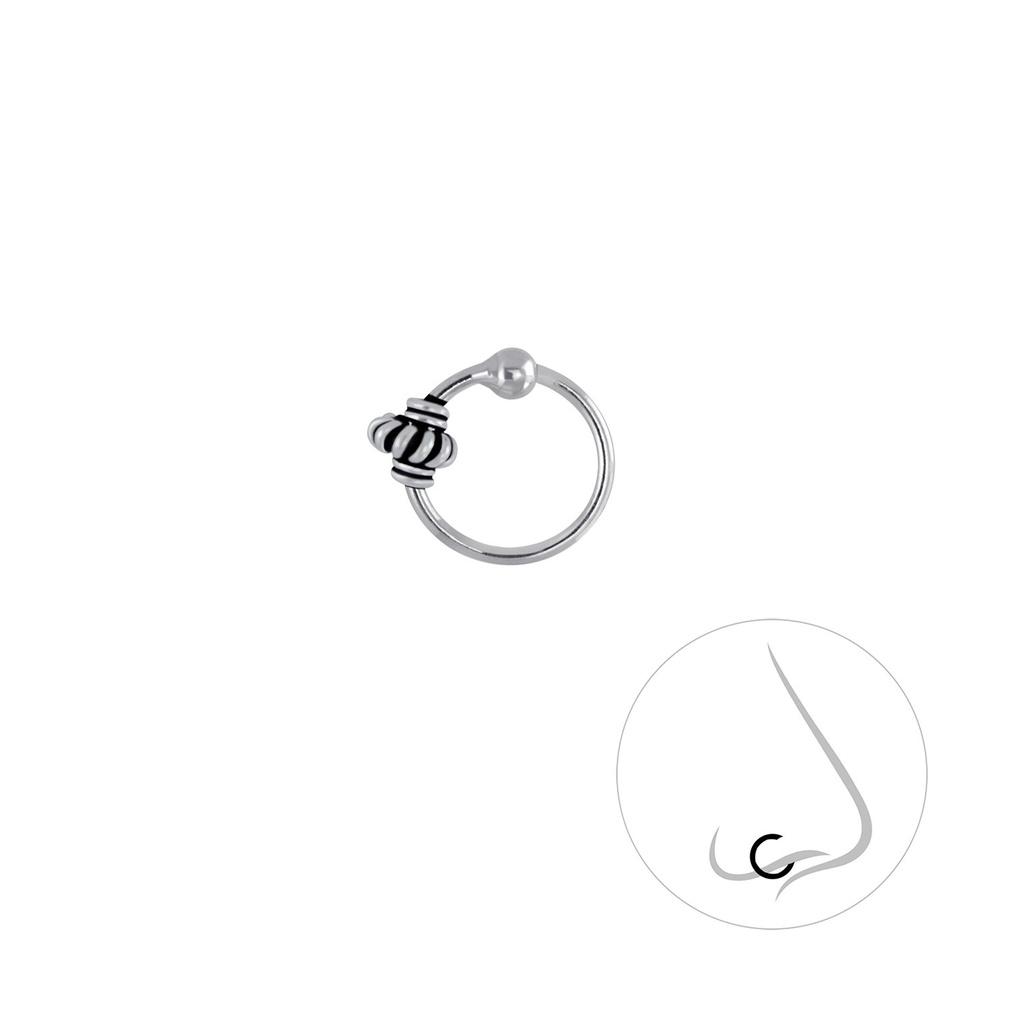 Anneau de fermeture boule Bali en argent