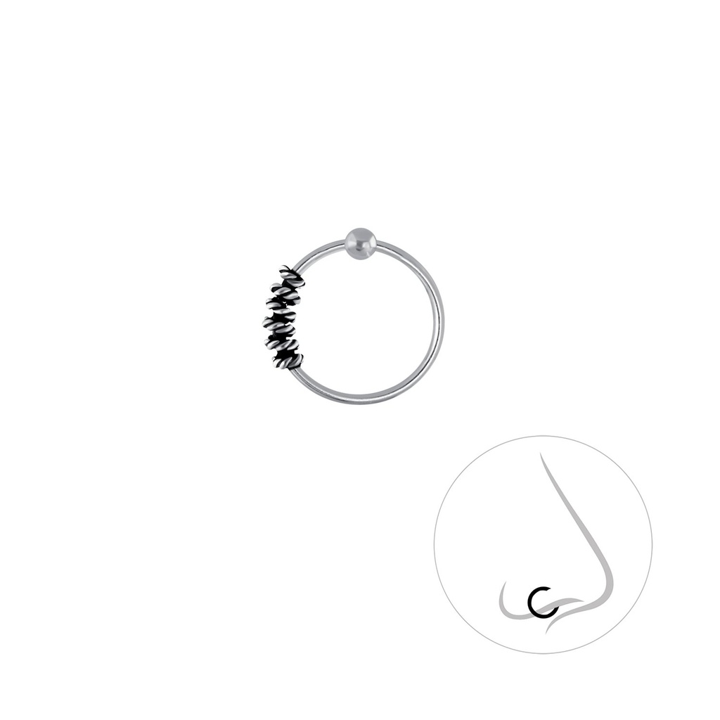 [10004422] Silver Bali Ball Closure Ring