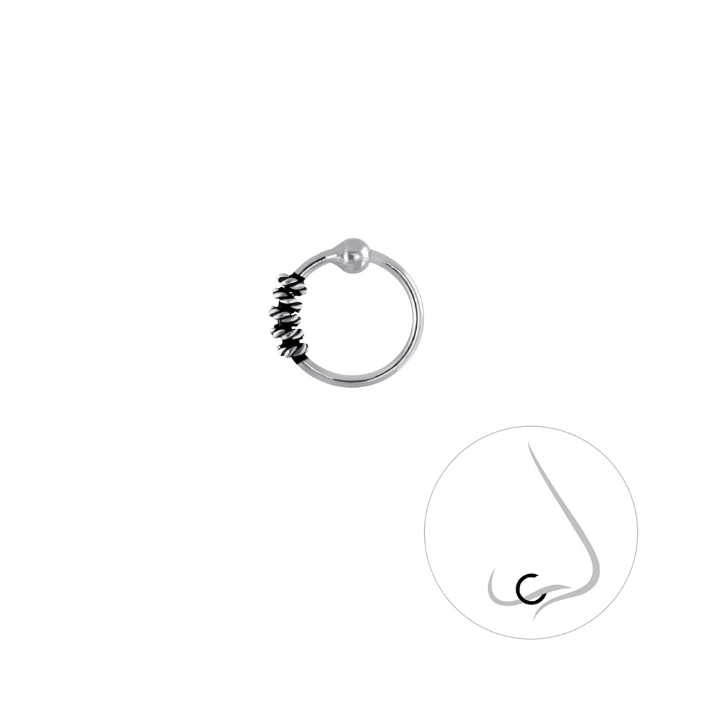 [10004421] Anneau de fermeture boule Bali en argent