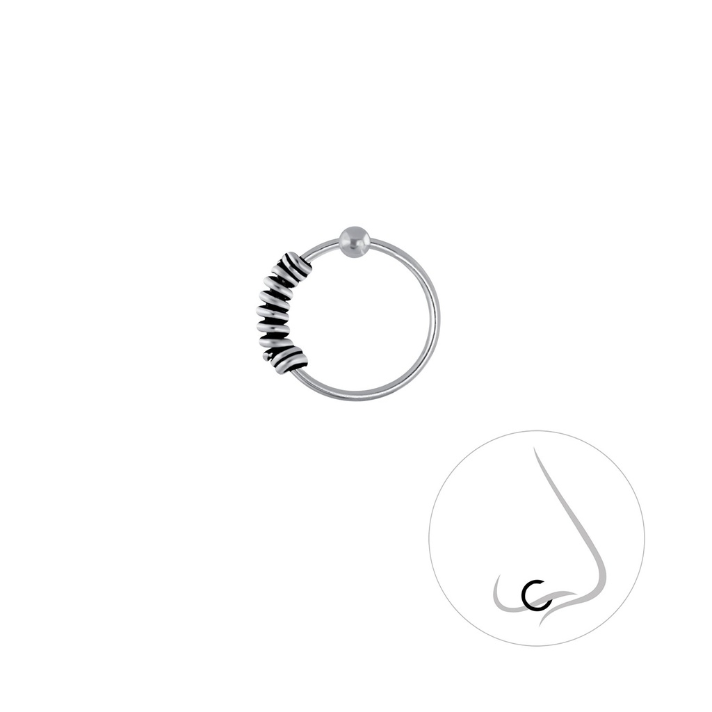 Anneau de fermeture boule Bali en argent
