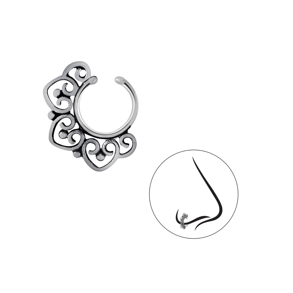 [10004411] Silver Bali Nose Clip