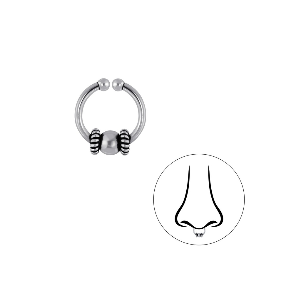 Clip de septum Bali en argent