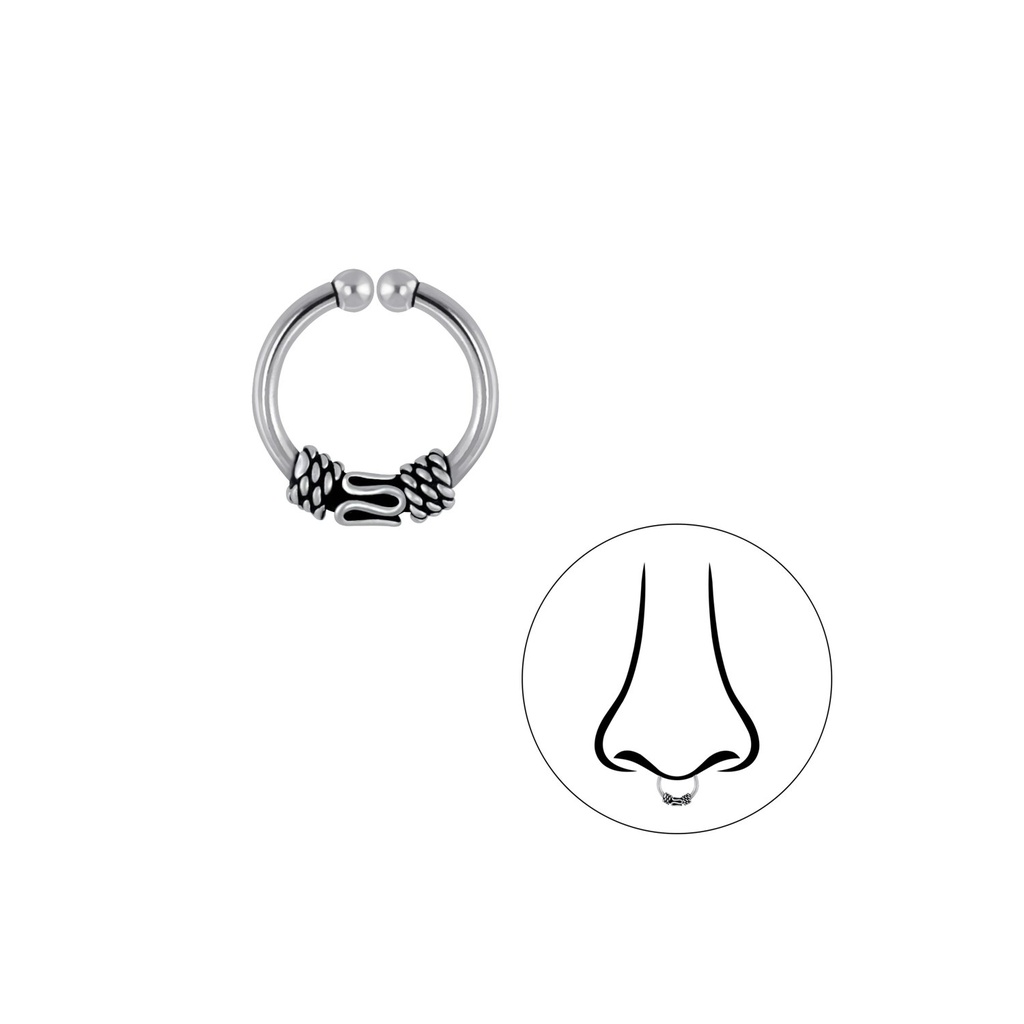 [10004407] Silver Bali Septum Clip