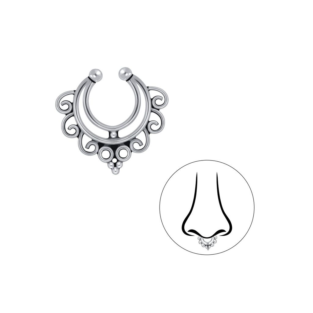 [10004396] Silver Bali Septum Clip