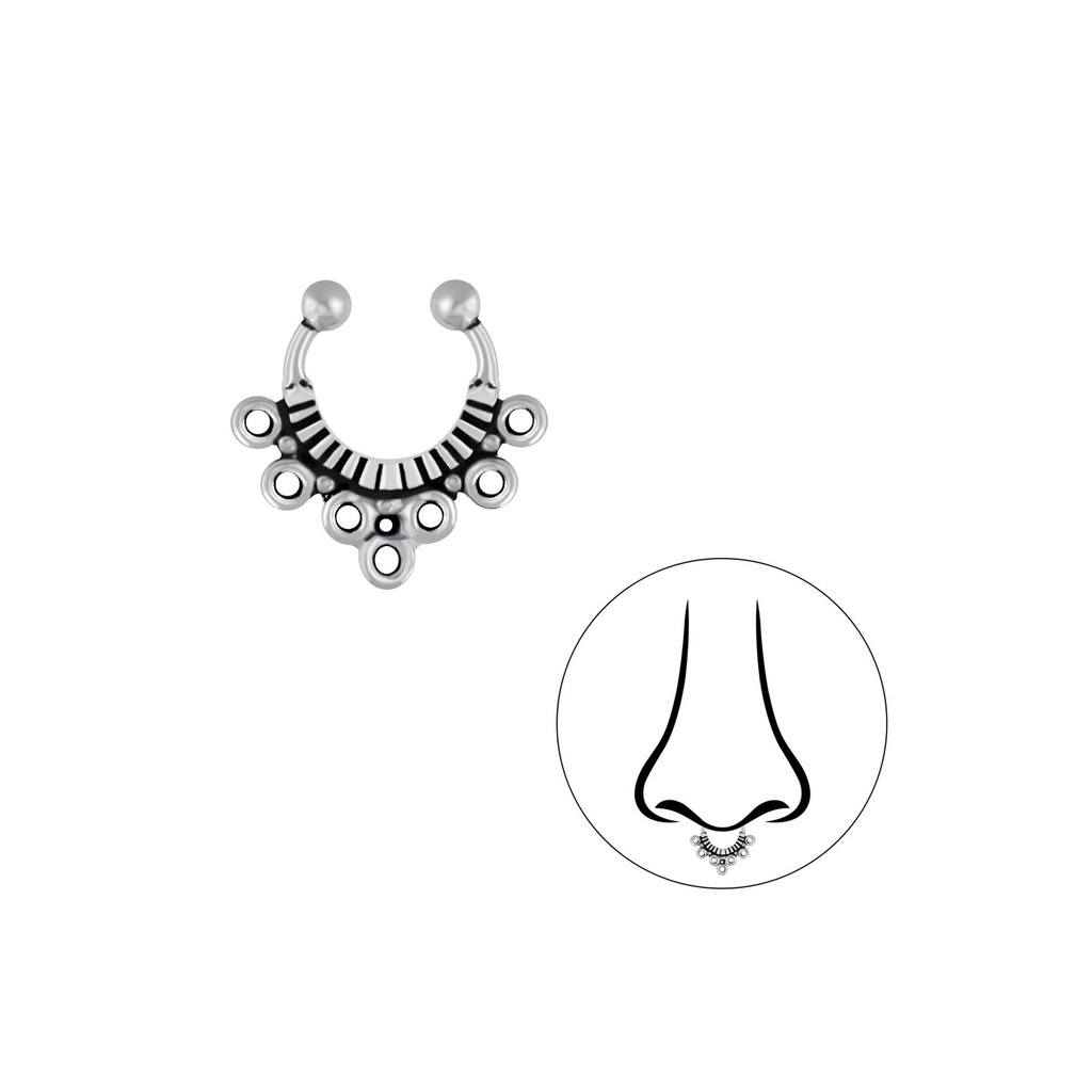 [10004395] Silver Bali Septum Clip