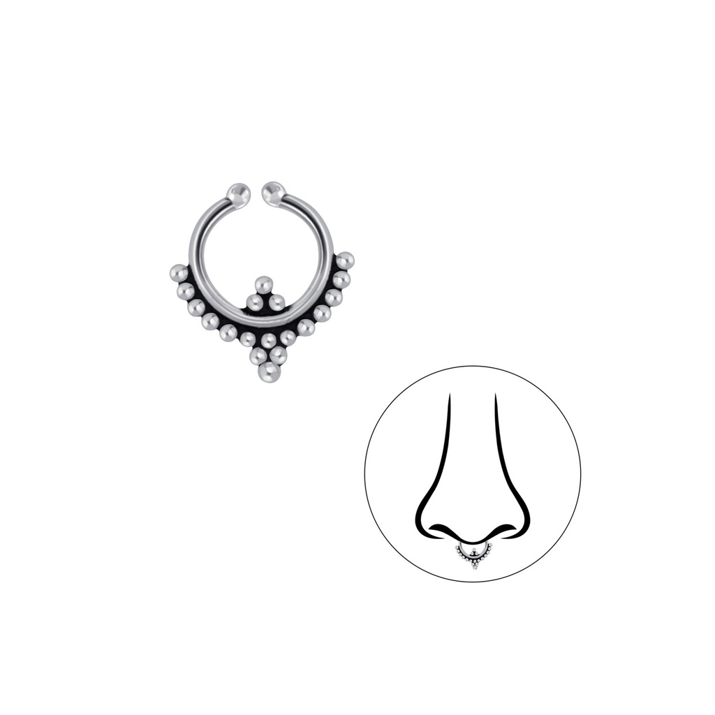 [10004394] Silver Bali Septum Clip