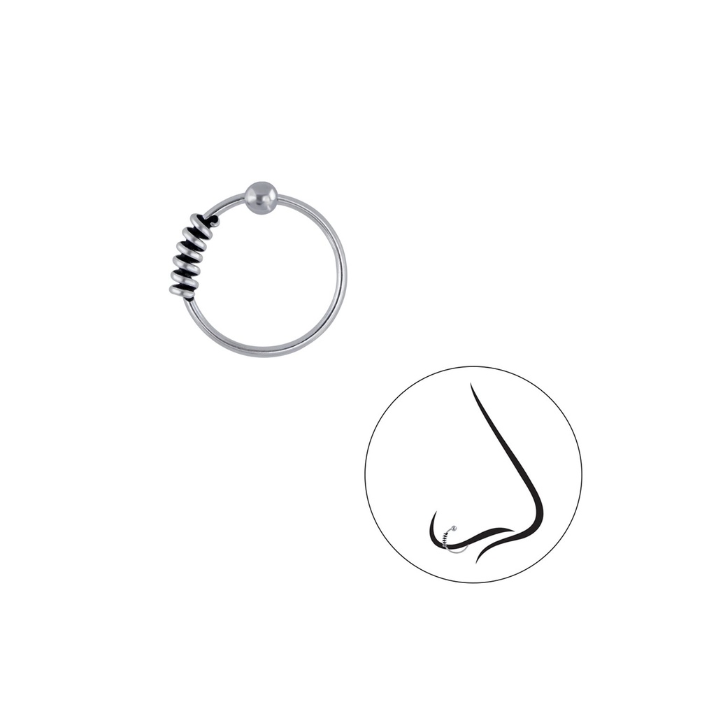 [10004393] Anneau de fermeture boule Bali en argent