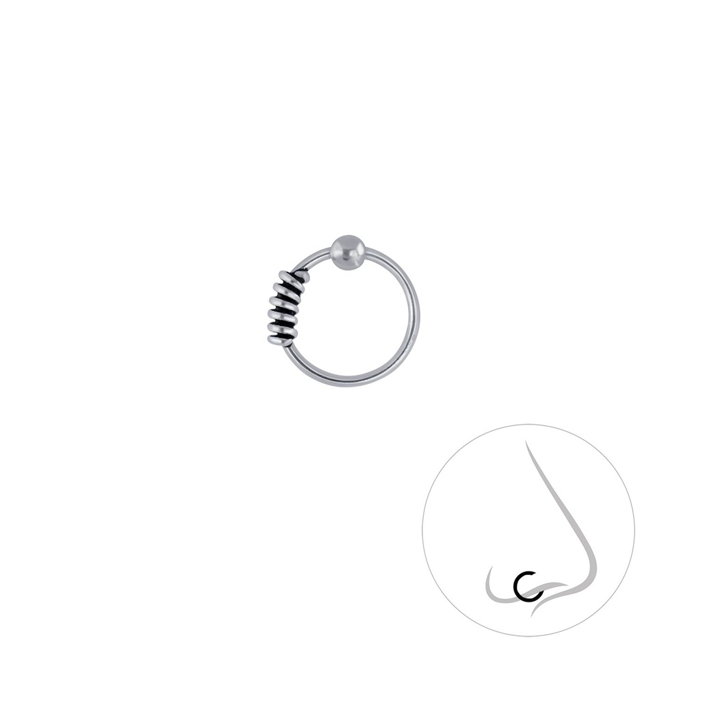 [10004392] Anneau de fermeture boule Bali en argent