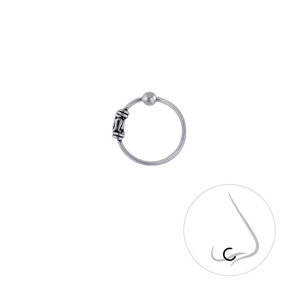 Anneau de fermeture boule Bali en argent