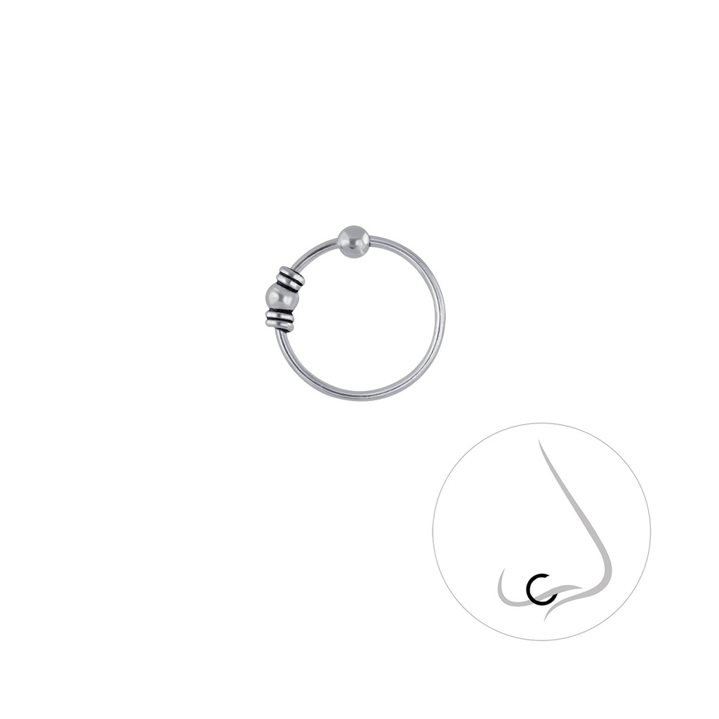 [10004389] Anneau de fermeture boule Bali en argent