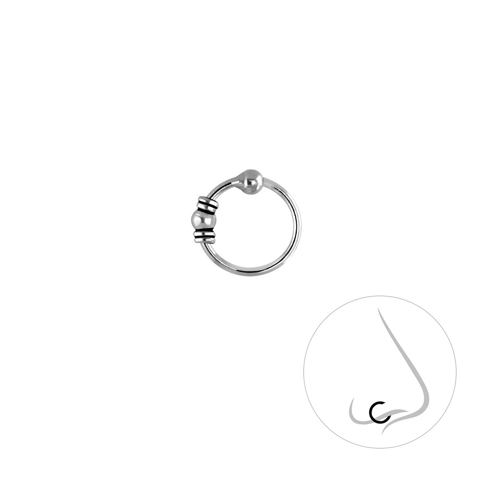 Silver Bali Ball Closure Ring