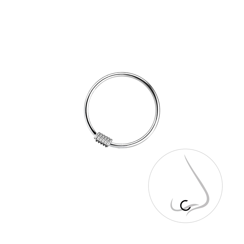 Anneau de nez en argent 12 mm
