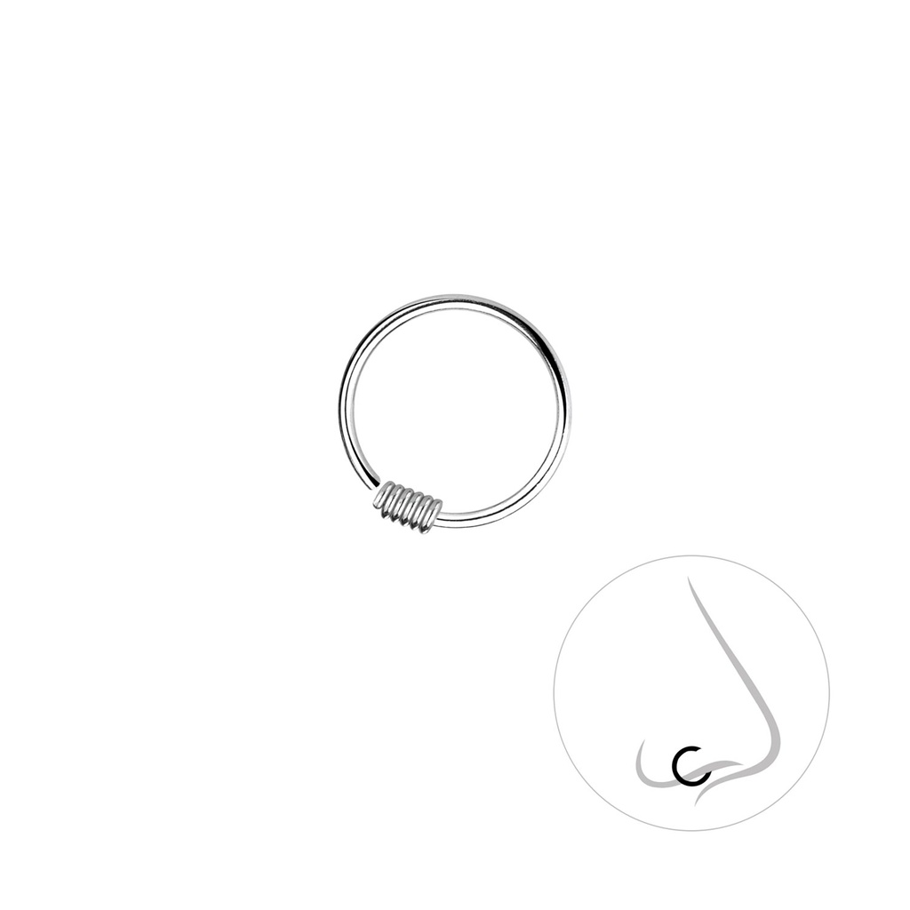 Anneau de nez en argent 10 mm