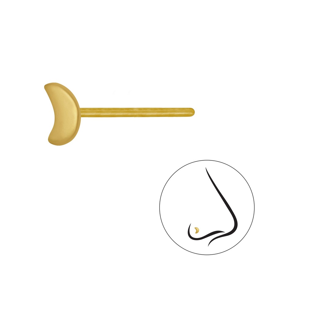 Silver Half Moon Nose Stud