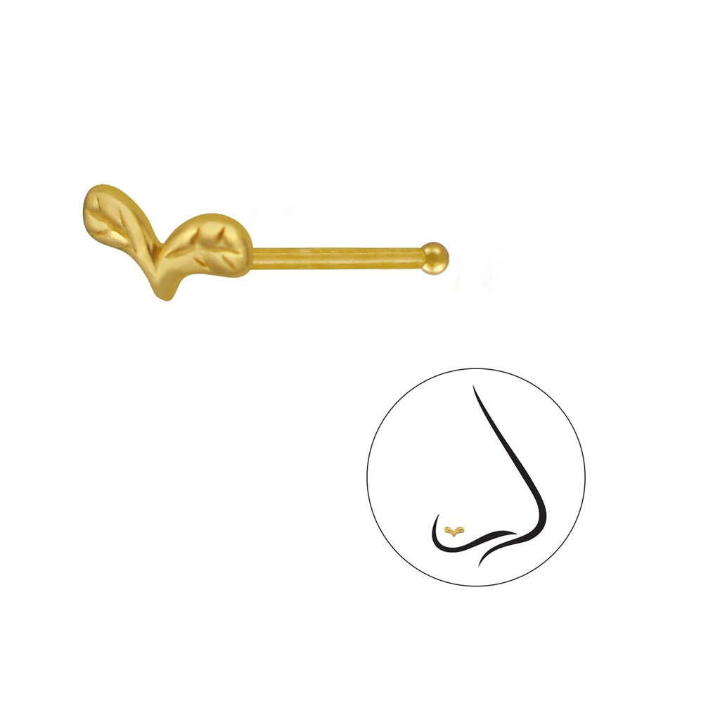 Silver Wings Nose Stud With Ball