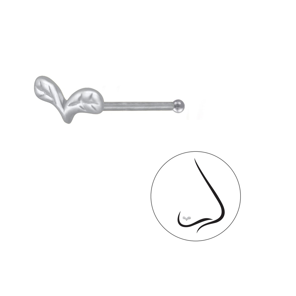 [10004163] Clou de nez ailes en argent avec boule