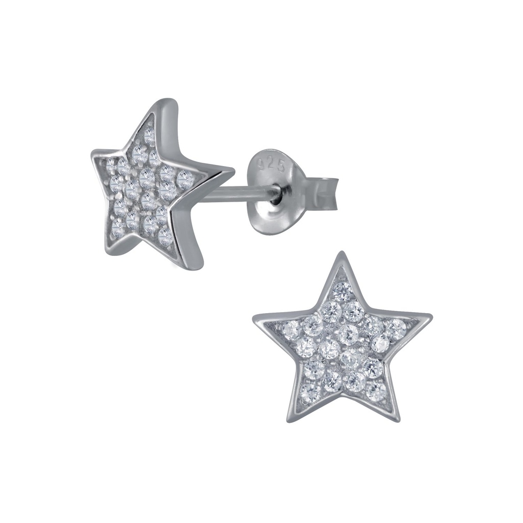 [10004150] Puces d'oreilles en argent zircon étoile