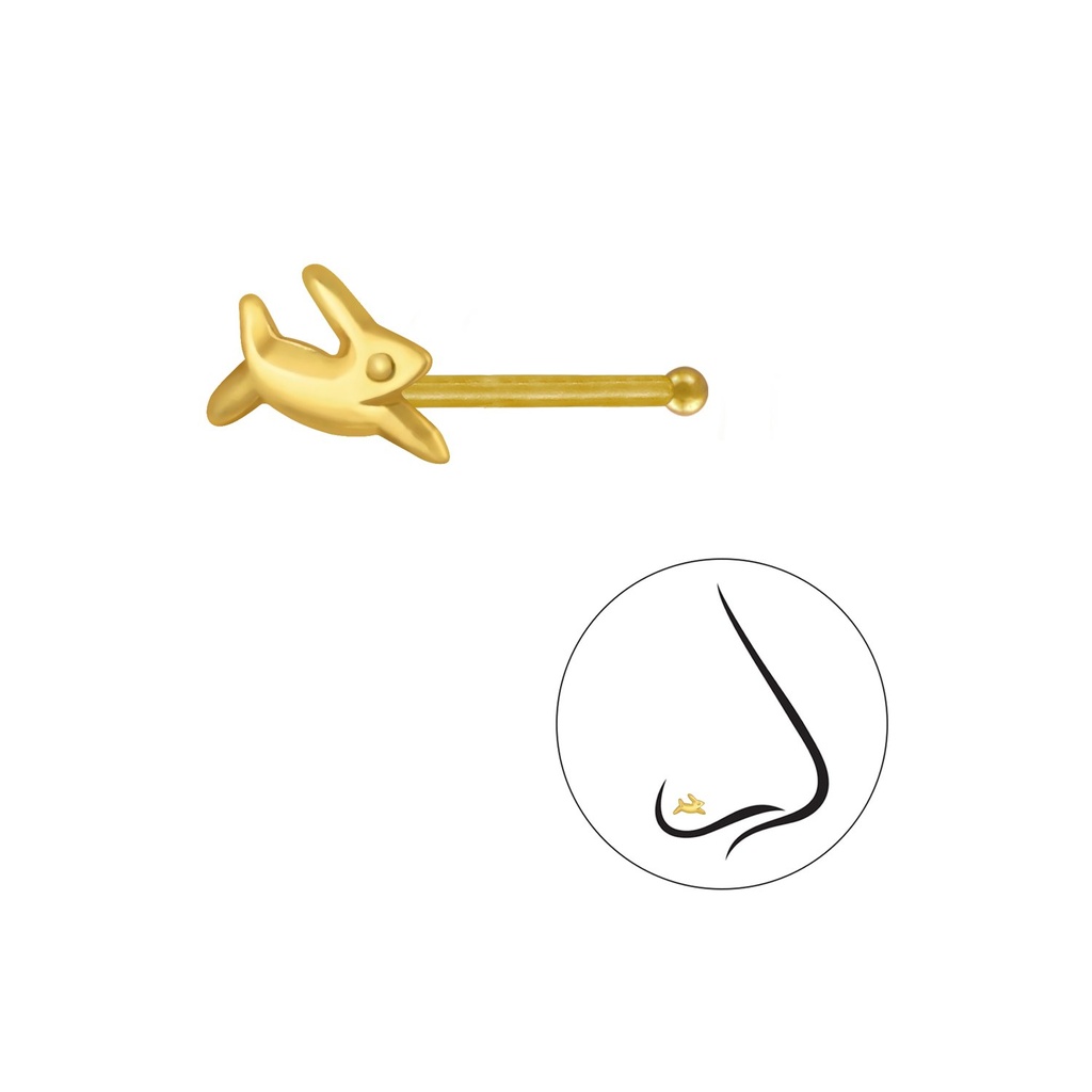 Clou de nez lapin en argent avec boule