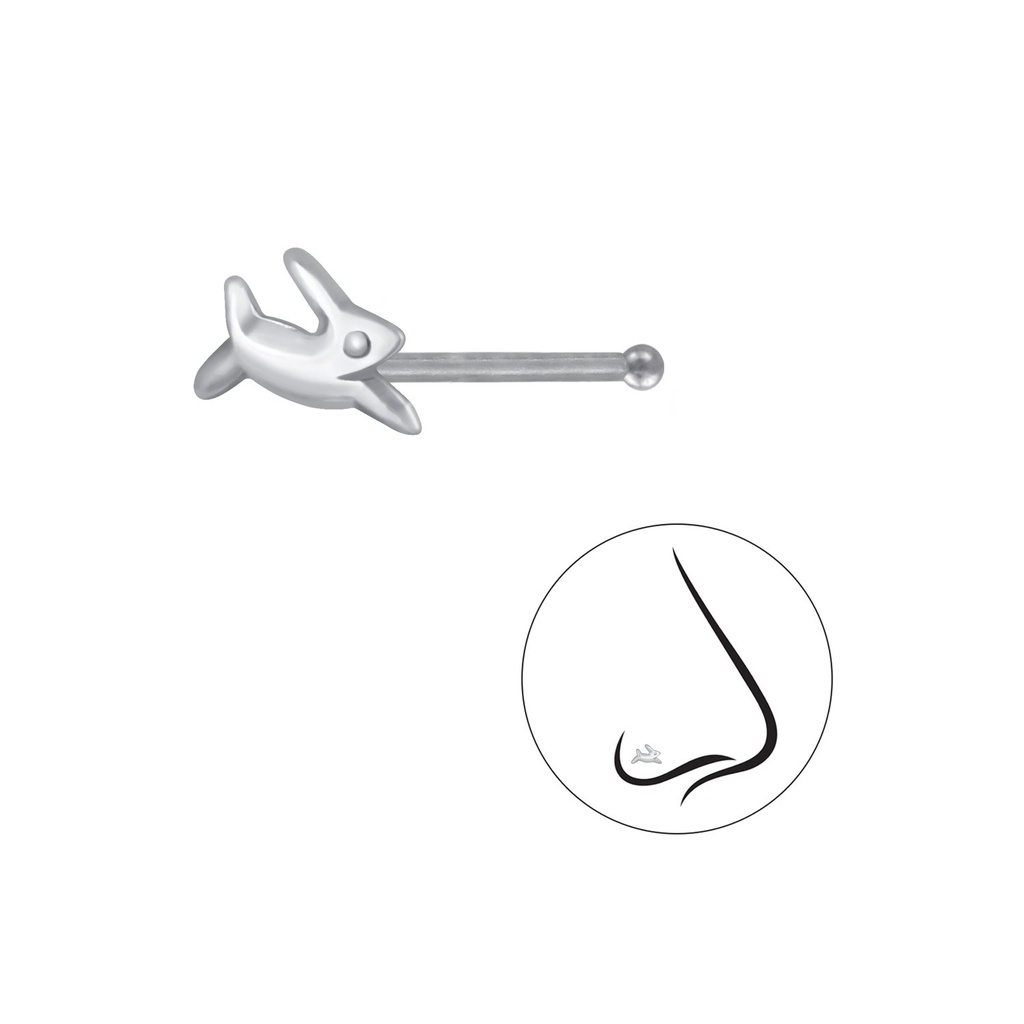 Silver Rabbit Nose Stud With Ball