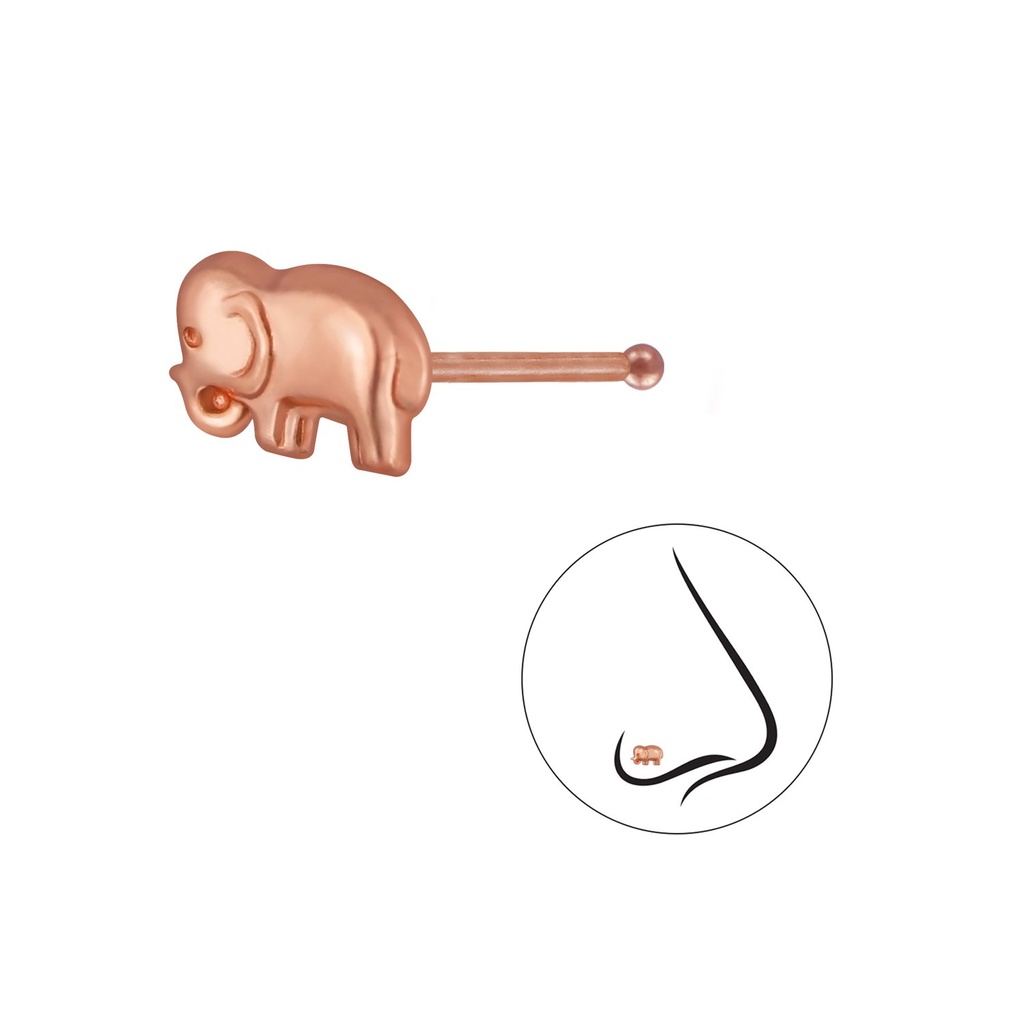 Clou de nez éléphant en argent avec boule