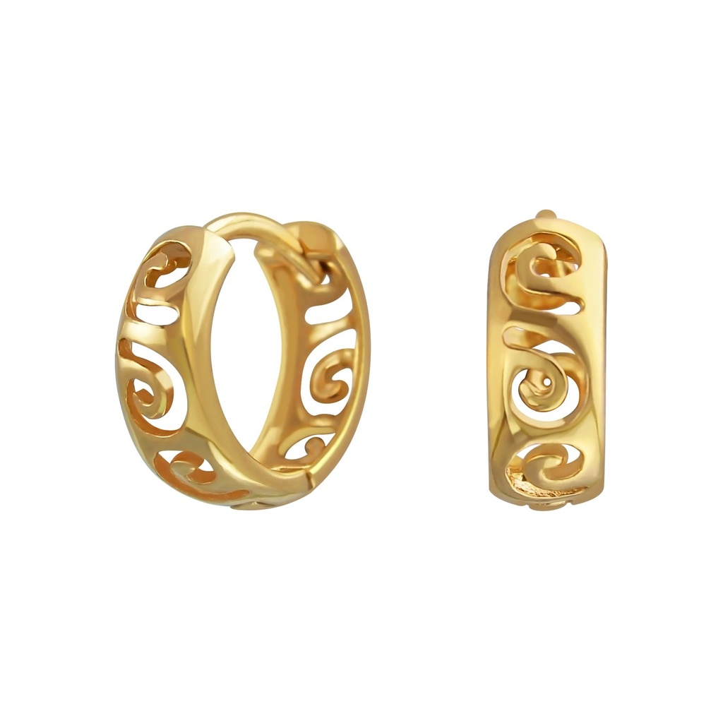 [10004029] Silver Stencil Hoops