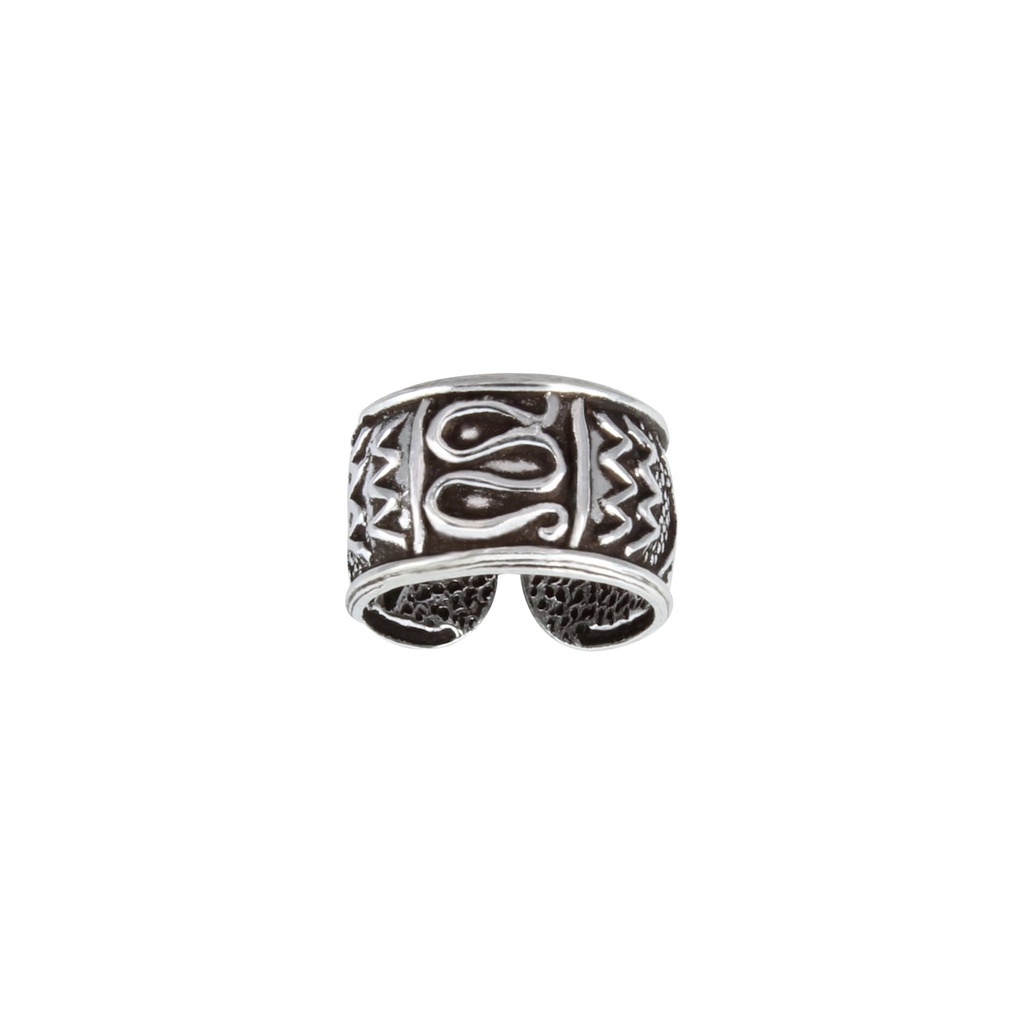 Ear cuff à motifs en argent