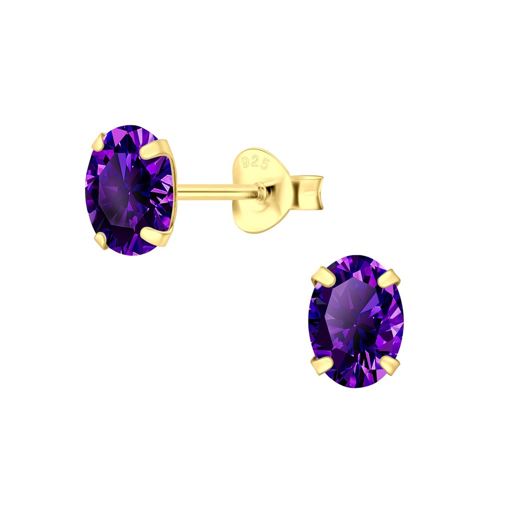 Puces d'oreilles zircon ovale 5x7 mm
